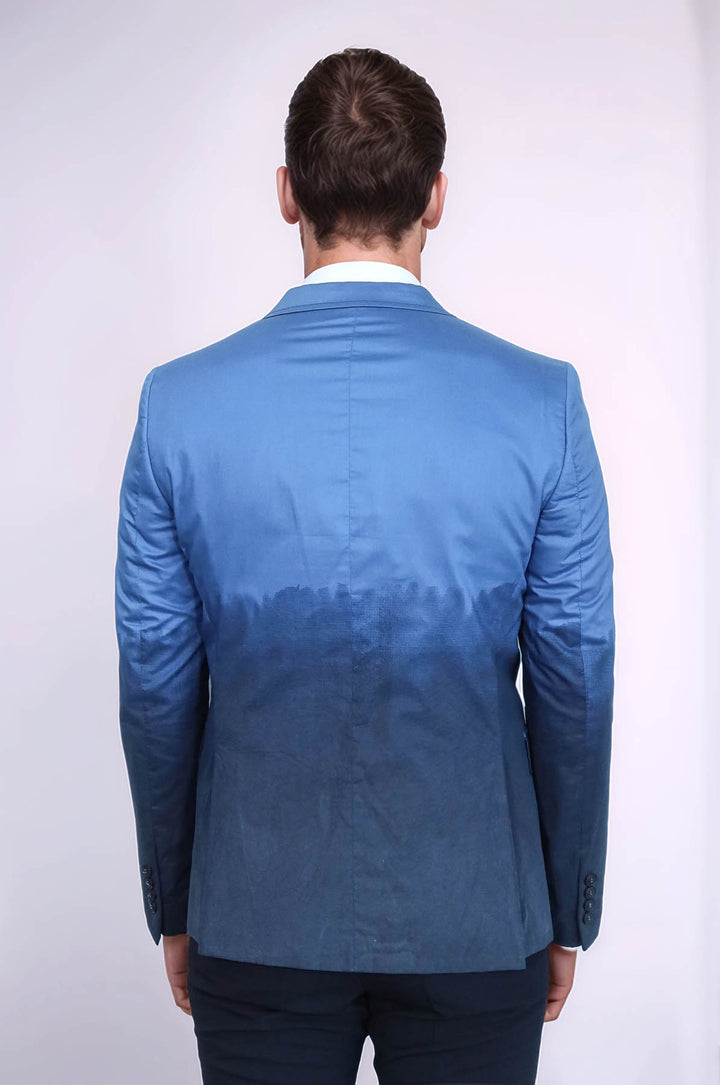 Dar Kesim Pamuk Mavi Blazer - Wessi
