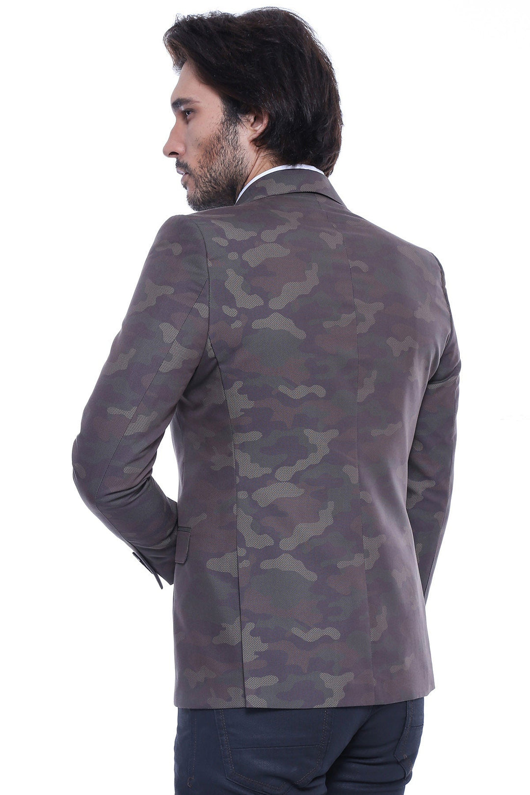 Chaqueta verde camuflaje con un solo botón - Wessi