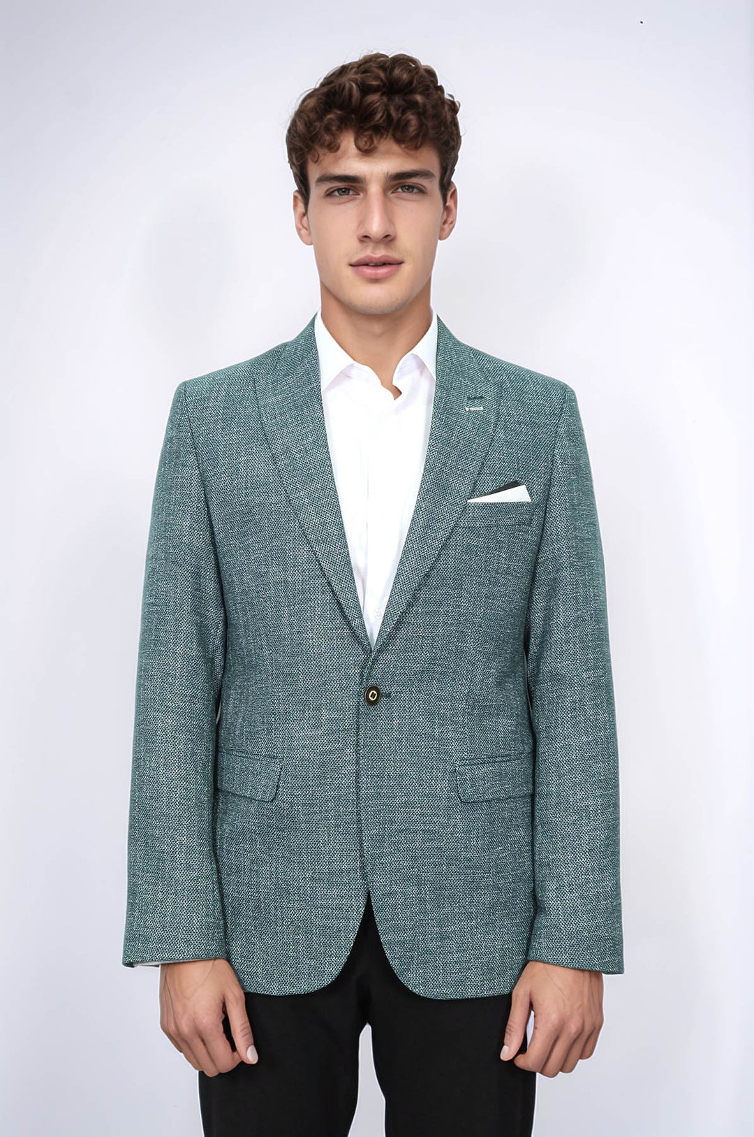 Blazer verde con estampado propio para hombre | Wessi