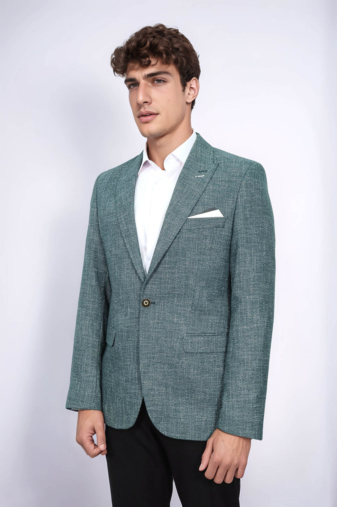Blazer verde con estampado propio para hombre | Wessi