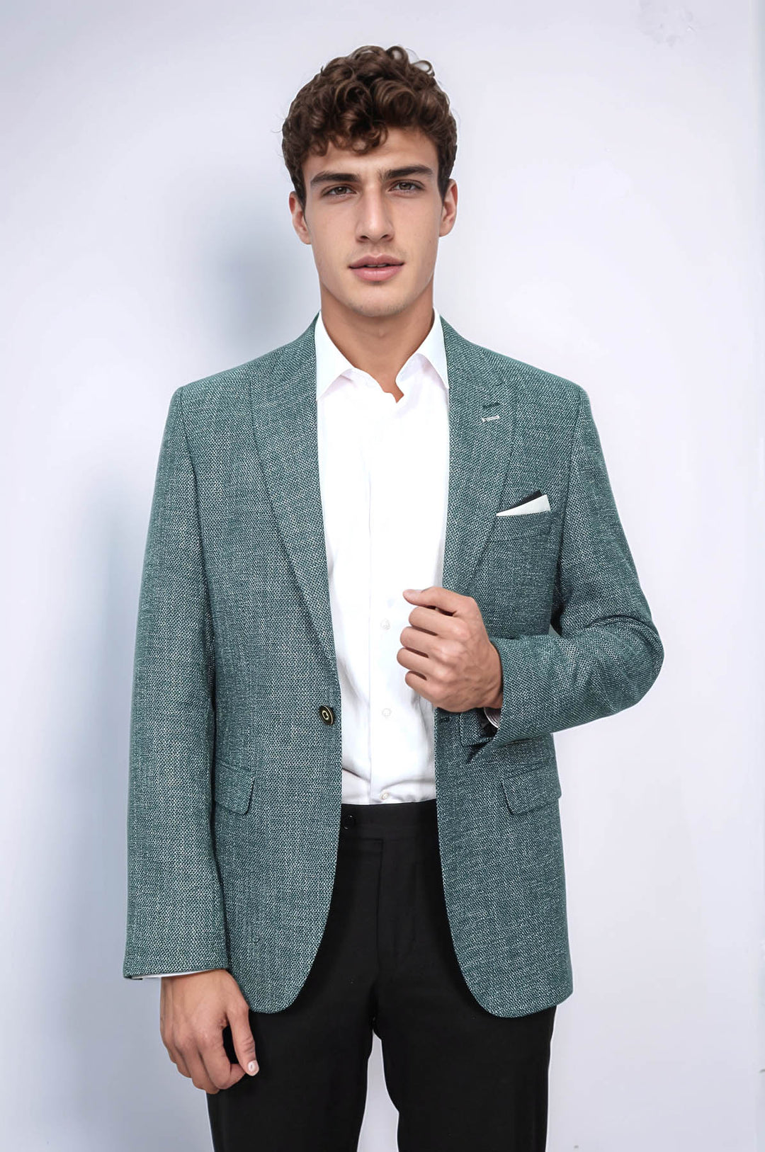 Blazer verde con estampado propio para hombre | Wessi