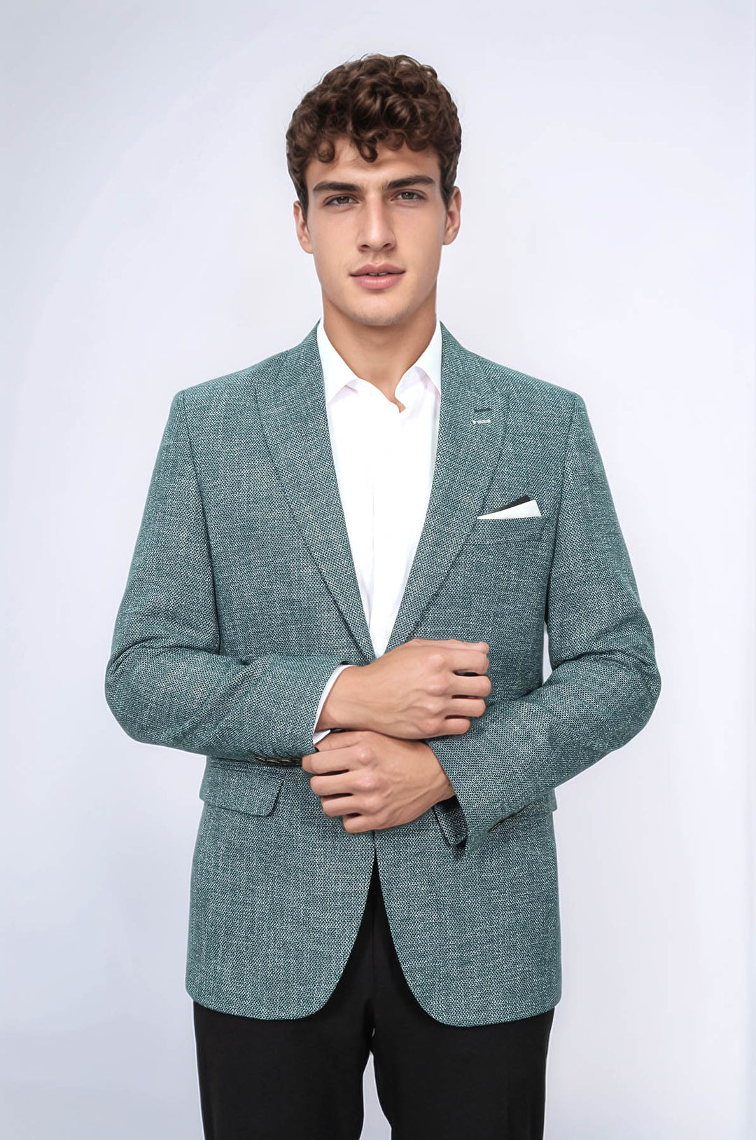 Blazer verde con estampado propio para hombre | Wessi