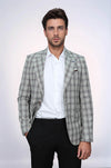 Blazer beige con cuello ancho y puntiagudo de un solo botón - Wessi