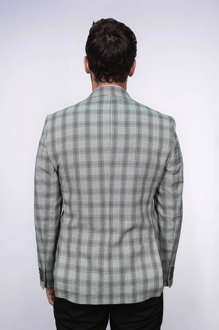 Blazer beige con cuello ancho y puntiagudo de un solo botón - Wessi