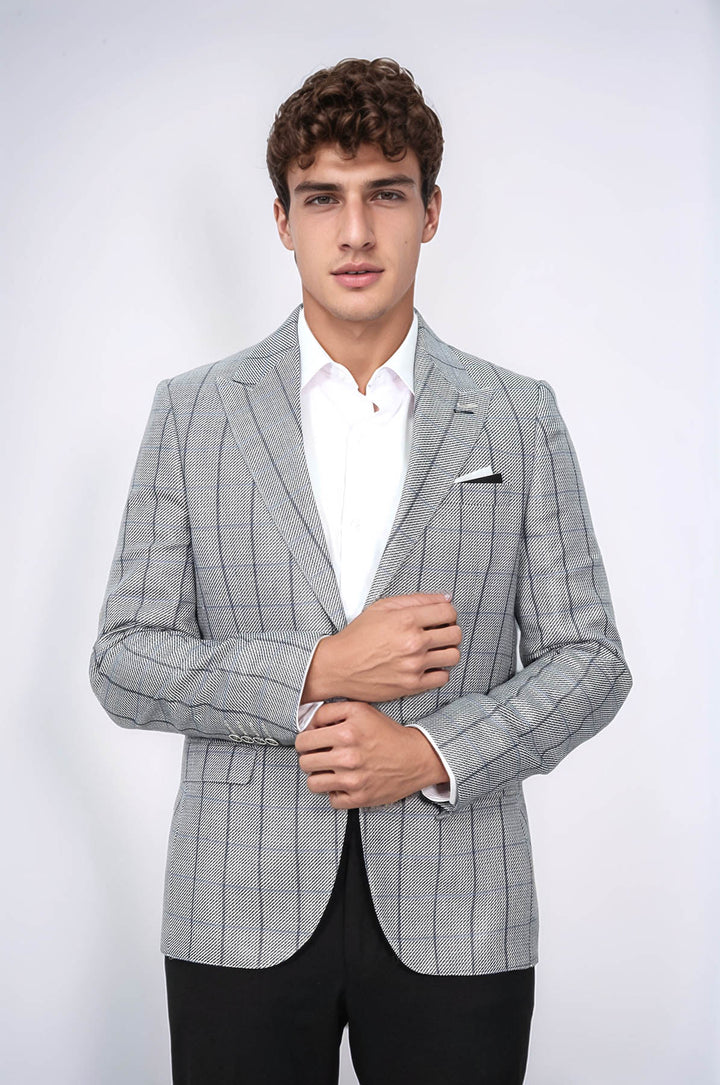 Single Button Pointed Collar Blazer - Wessi