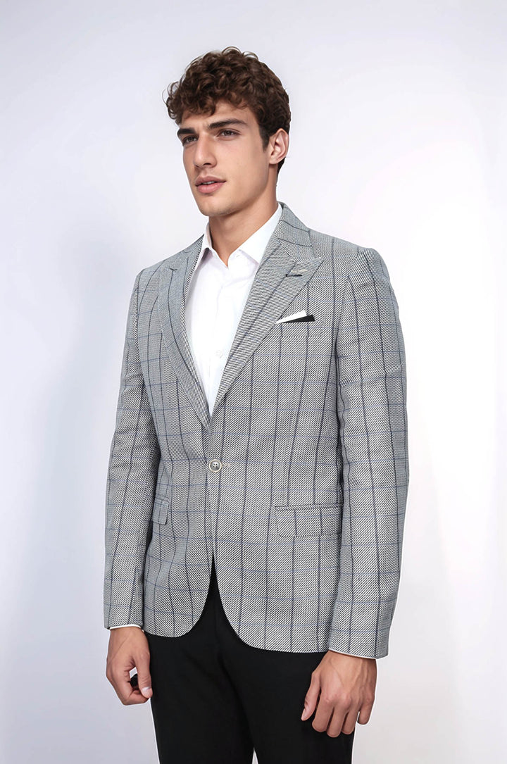 Single Button Pointed Collar Blazer - Wessi
