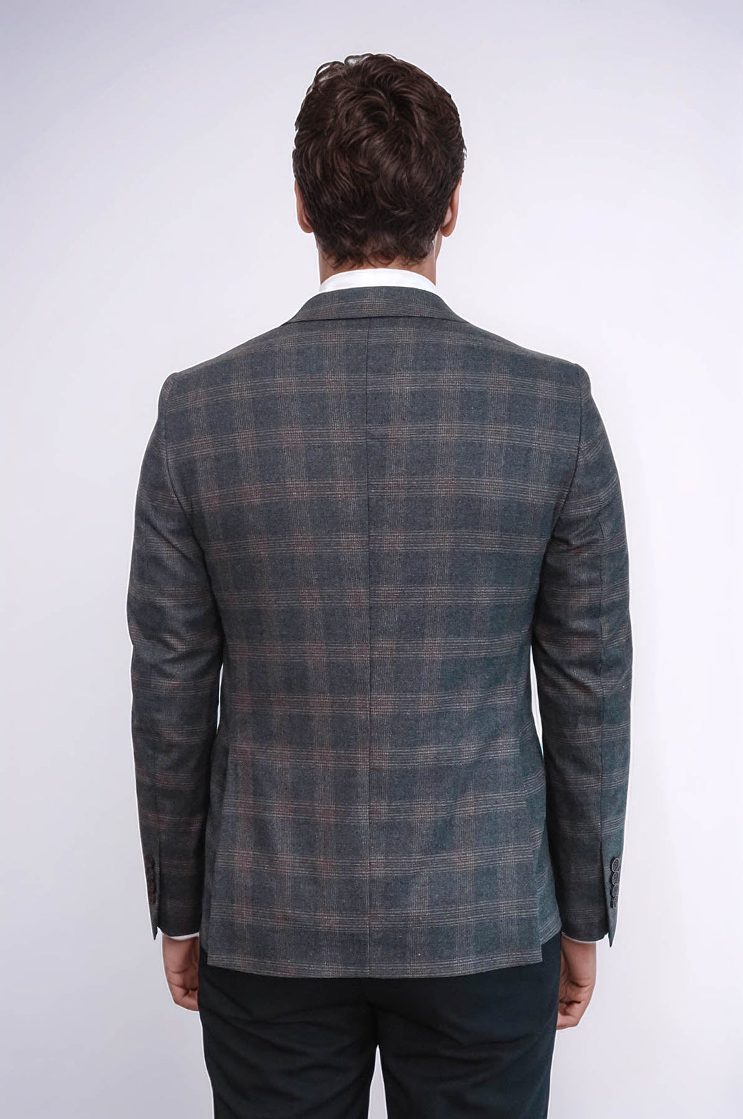 Plaid Smoked Jacket with Handkerchief - Wessi