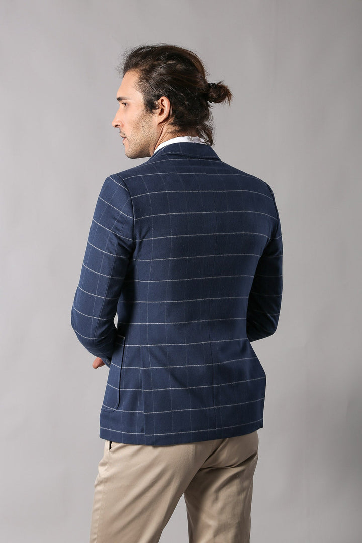 Modeled Slim Fit Navy Blue Jacket | Wessi