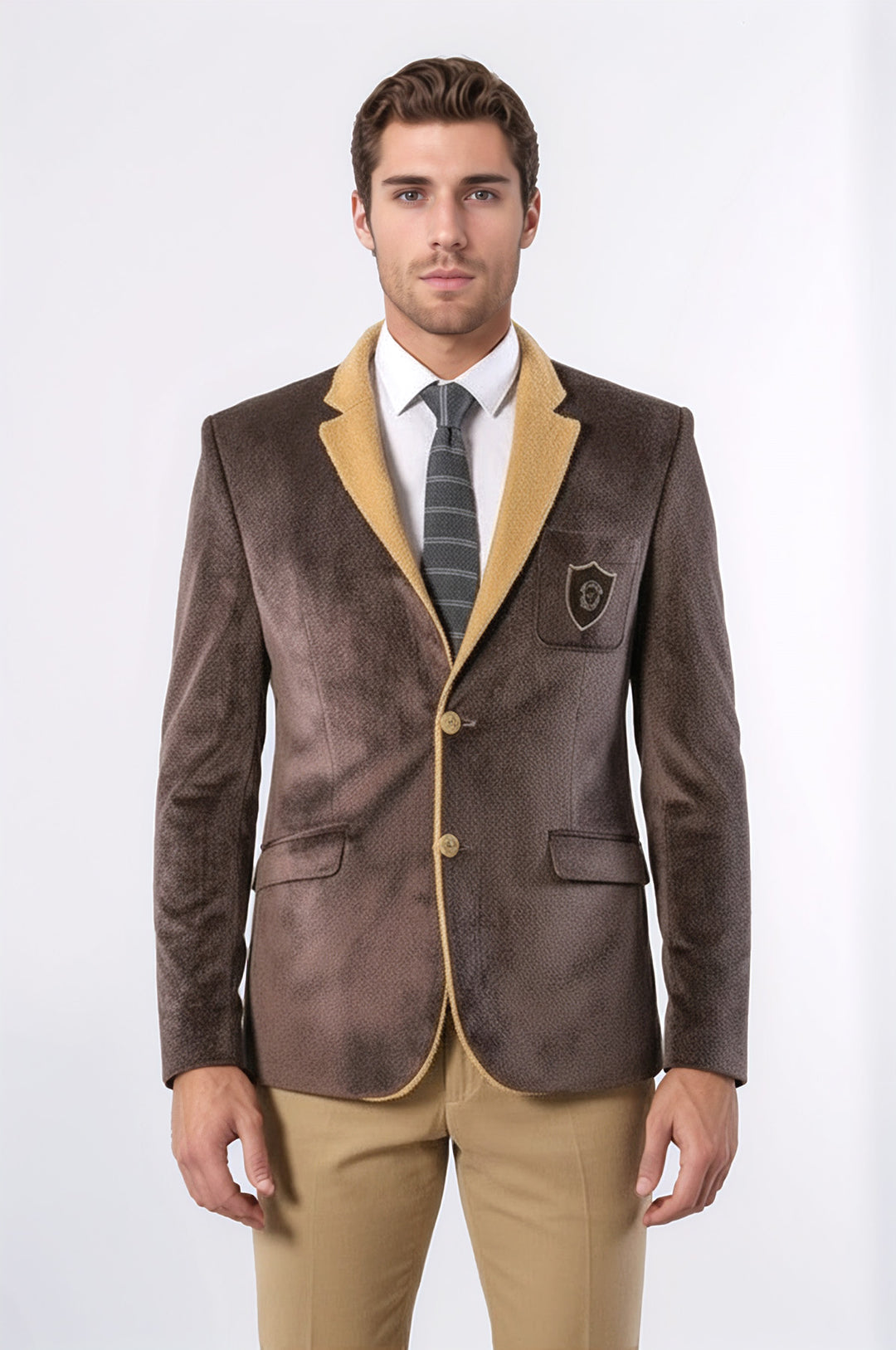 Furry Light Brown Blazer | Wessi