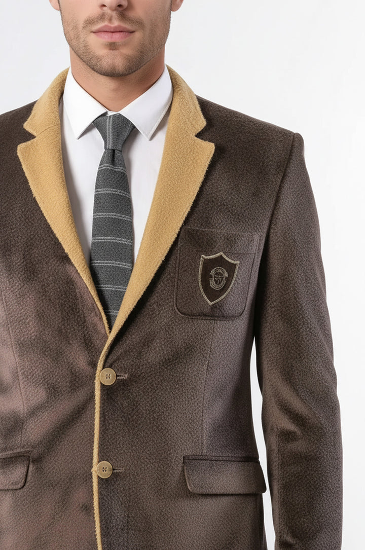 Furry Light Brown Blazer | Wessi