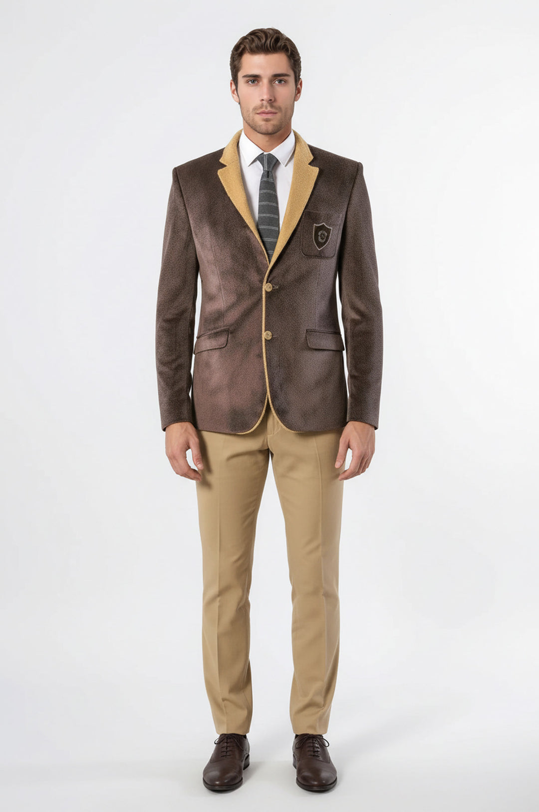 Furry Light Brown Blazer | Wessi