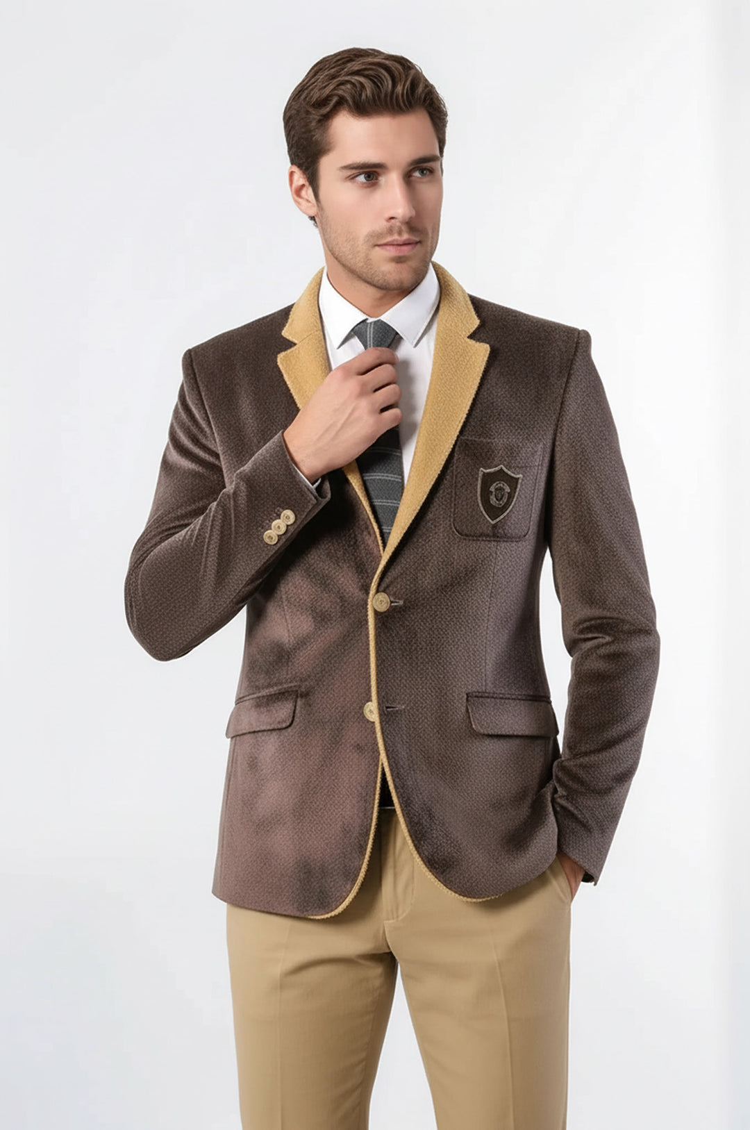 Furry Light Brown Blazer | Wessi