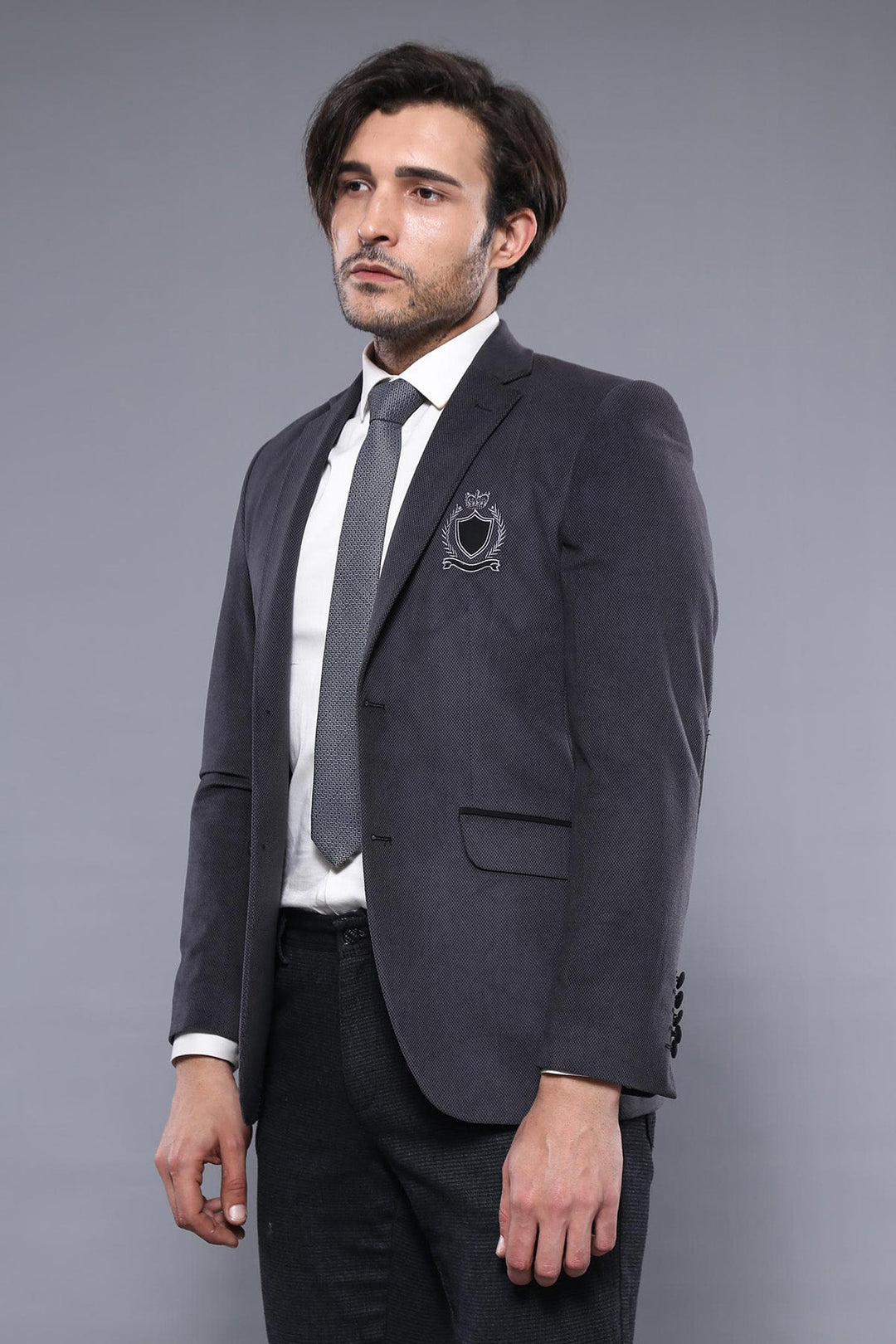 Pocket Flap Rigging Velvet Grey Jacket-Wessi