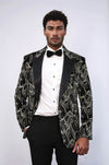 Glittery Slim Fit Black Men Prom Blazer - Wessi