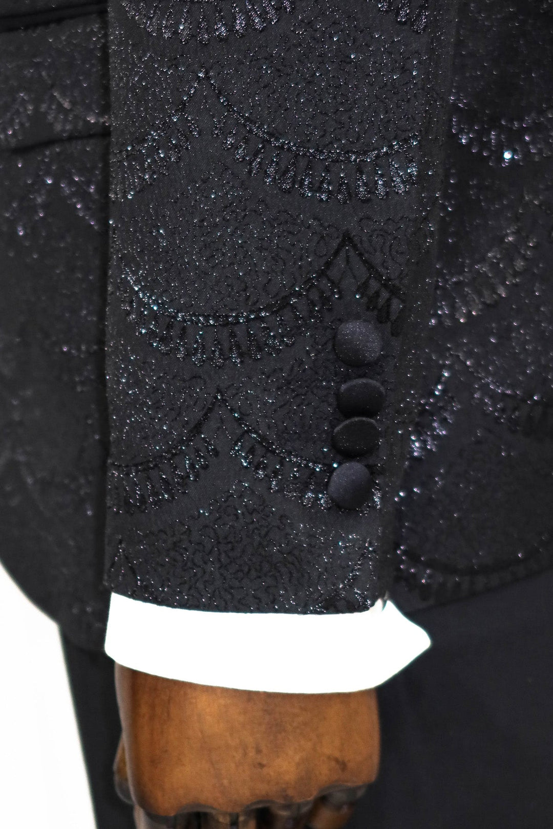 Blazer de fiesta ajustado con estampado negro para hombre - Wessi