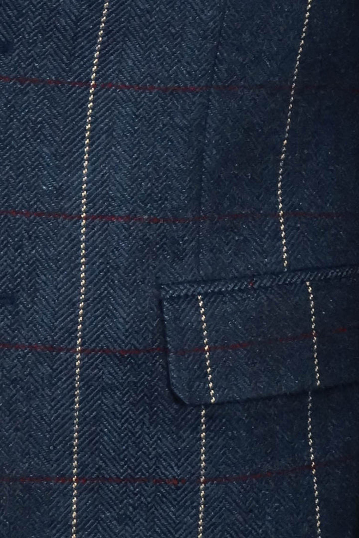 Blazer ajustado de cuadros azul marino - Wessi