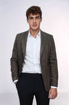 Blazer ajustado de cuadros marrones para hombre - Wessi
