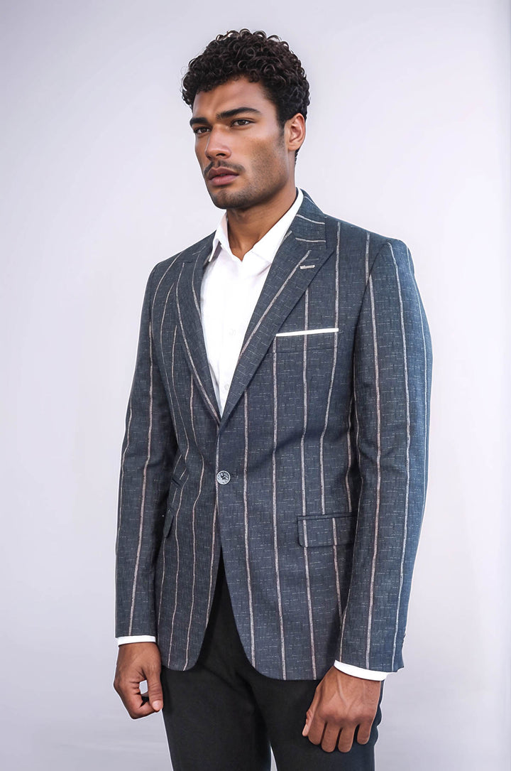 Blazer ajustado de rayas gris oscuro - Wessi