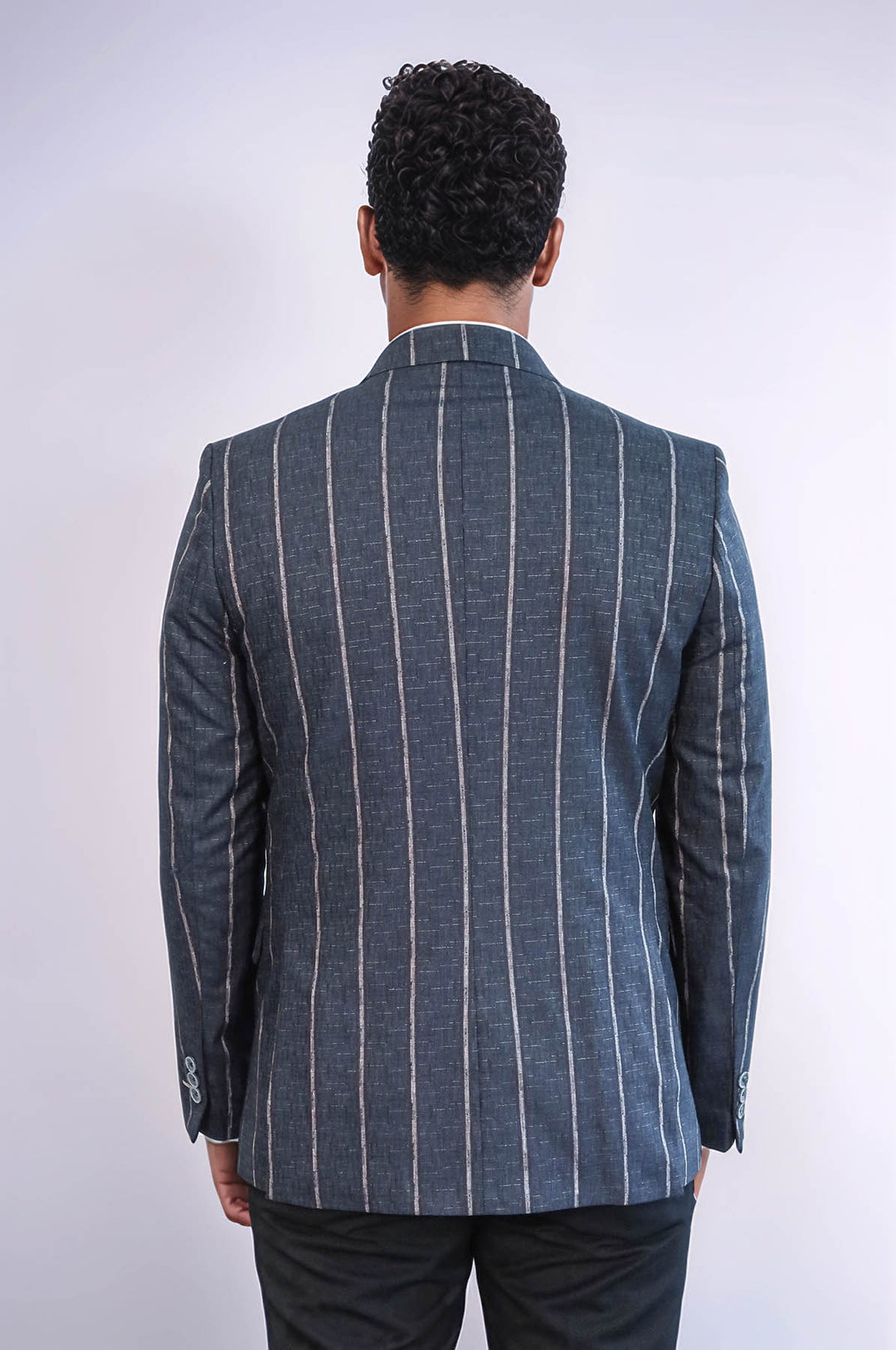Blazer ajustado de rayas gris oscuro - Wessi