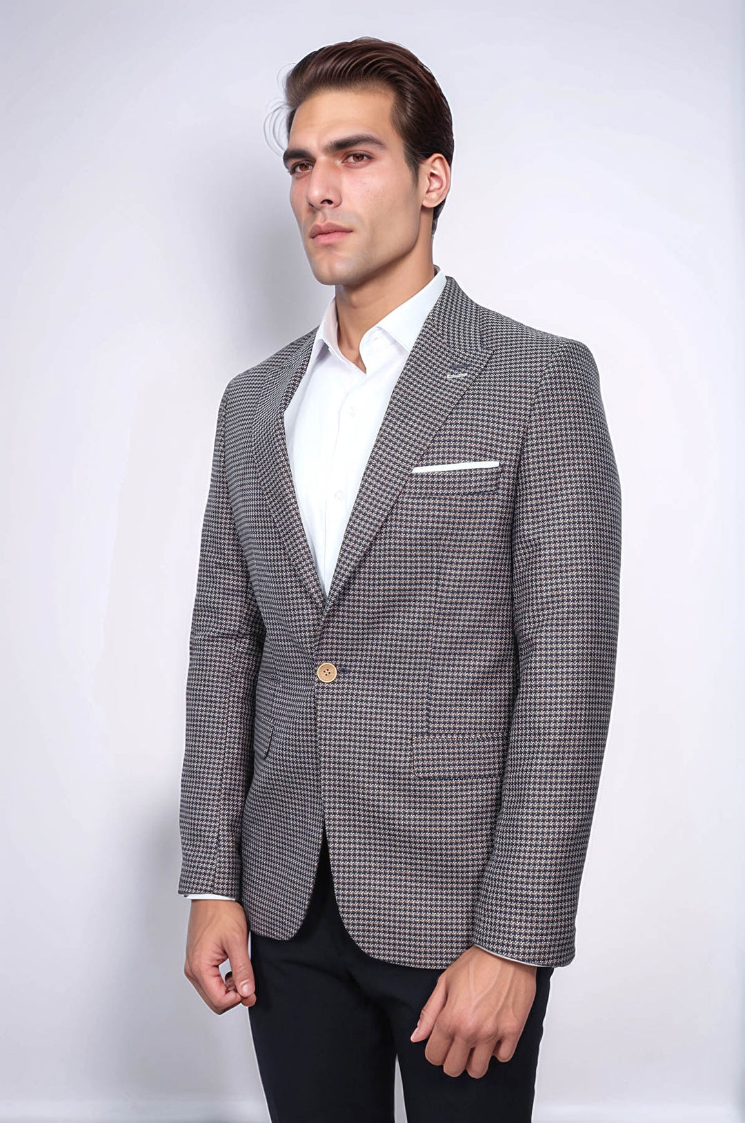 Blazer ajustado azul marino con estampado - Wessi