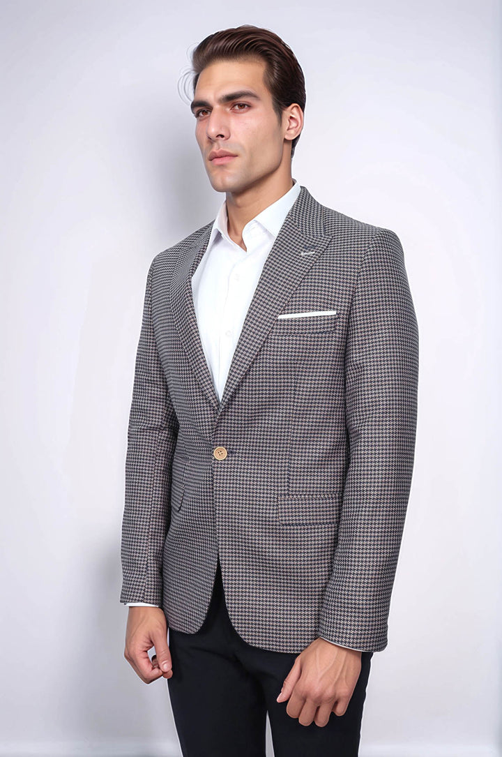 Blazer ajustado azul marino con estampado - Wessi