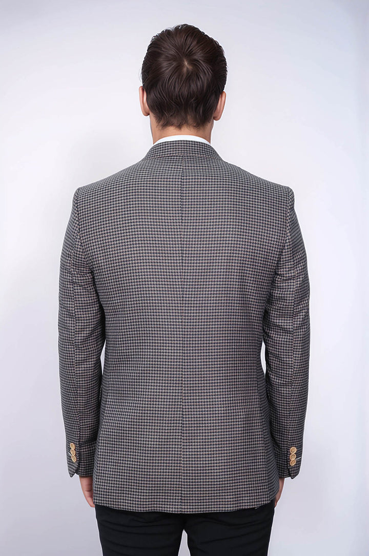 Blazer ajustado azul marino con estampado - Wessi