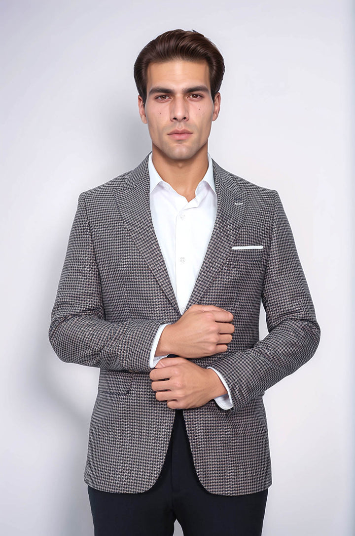 Blazer ajustado azul marino con estampado - Wessi