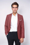 Blazer ajustado en rojo burdeos con estampado - Wessi