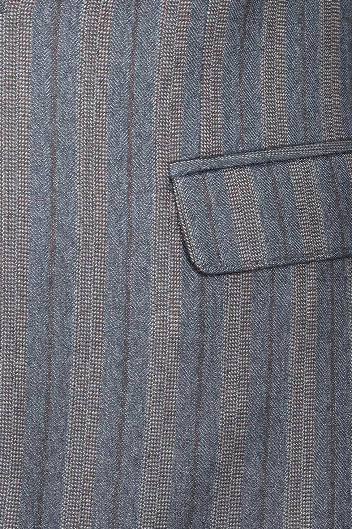 Blazer gris de rayas de corte entallado para hombre - Wessi
