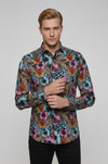 قميص رجالي متعدد الألوان بأكمام طويلة ونقشة زهور - ويسي