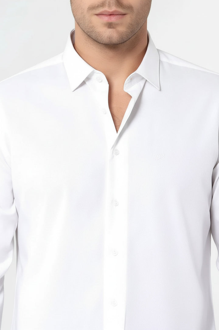 Poly Cotton Slim Fit Cream Shirt - Wessi