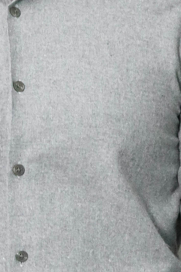 Slim Fit Düz Açık Gri Erkek Orman İşçisi Gömleği - Wessi