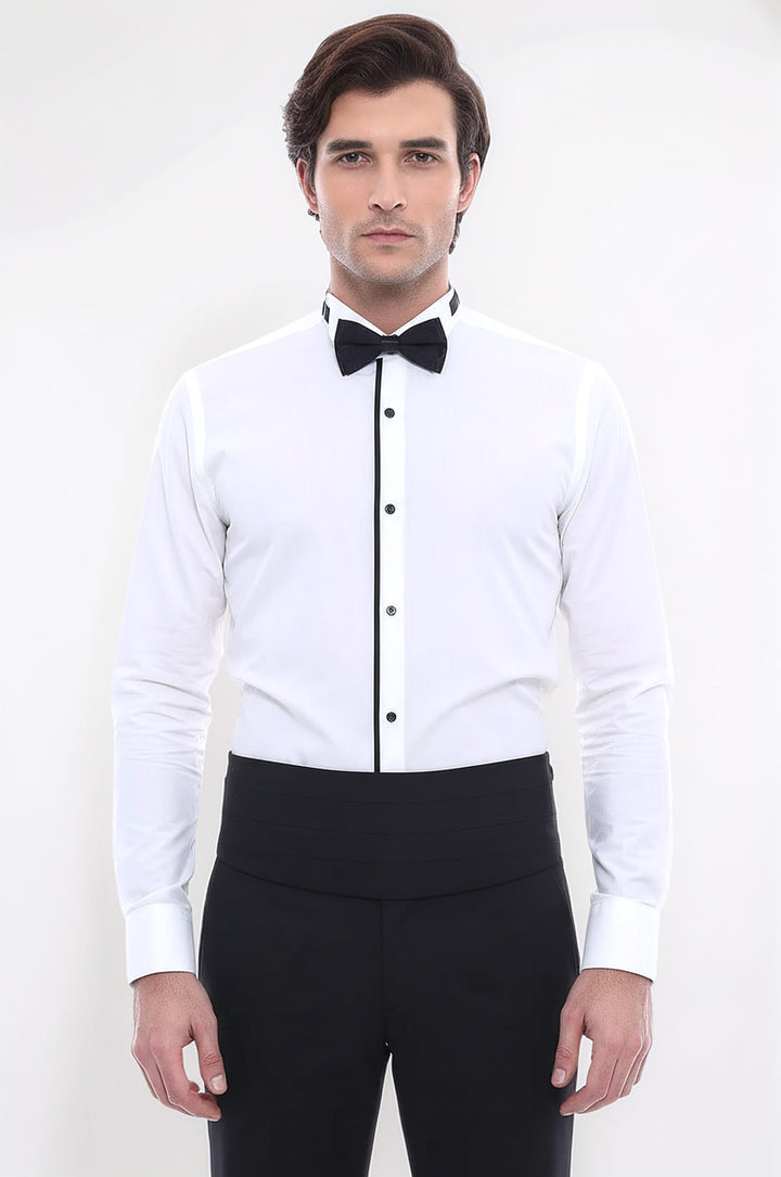 Cream Tuxedo Shirt - Wessi