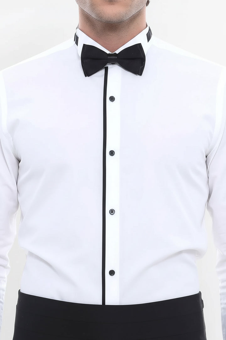 Cream Tuxedo Shirt - Wessi