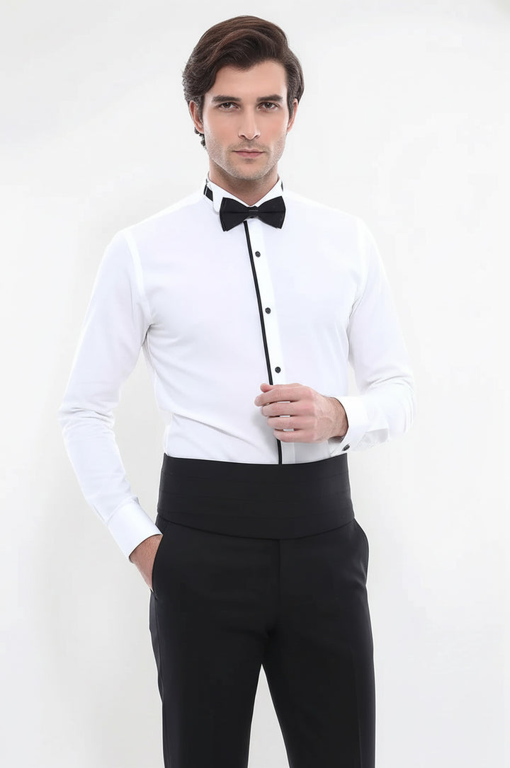 Cream Tuxedo Shirt - Wessi