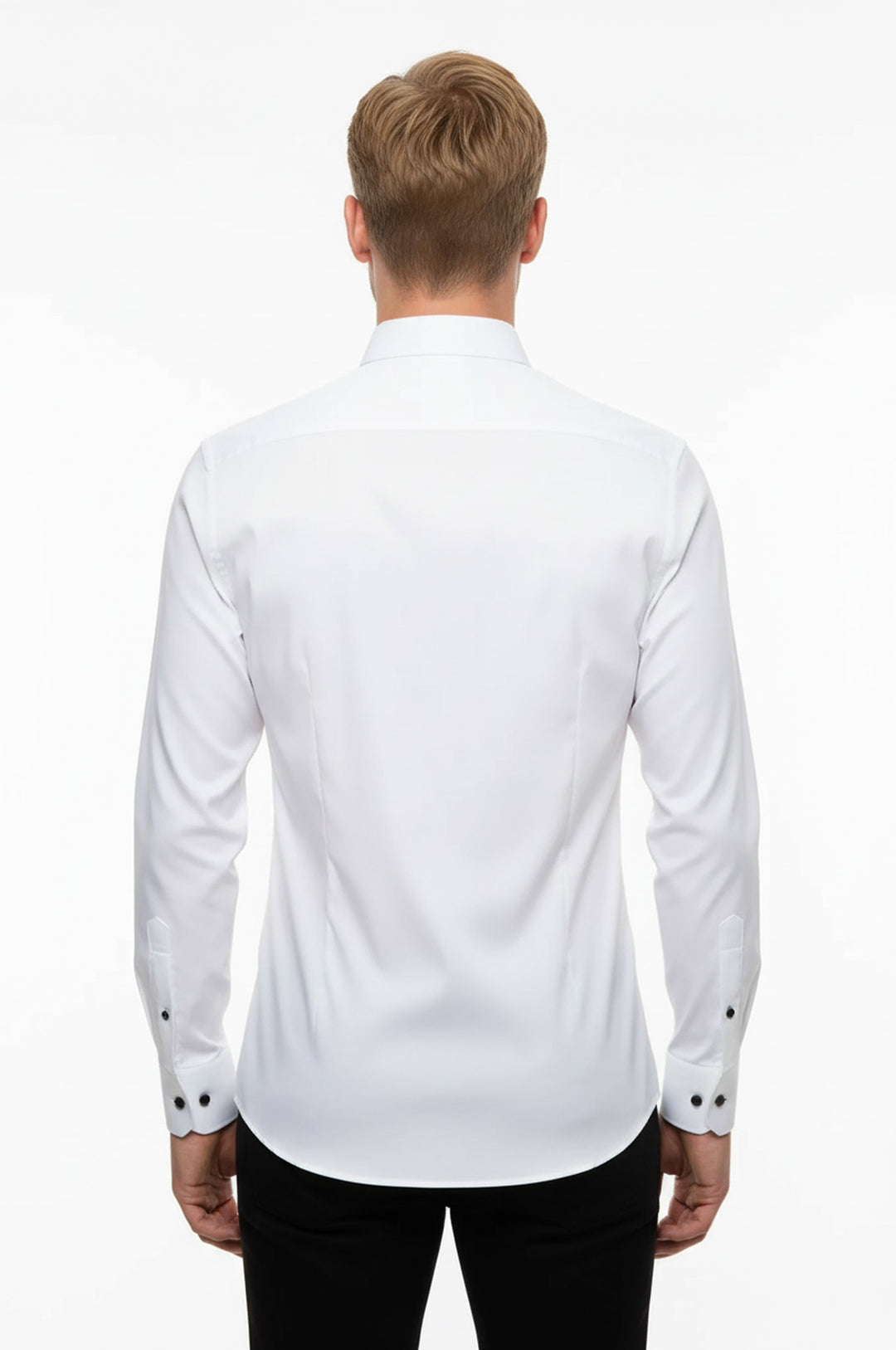 White Stand Collar Formal Shirt - Wessi