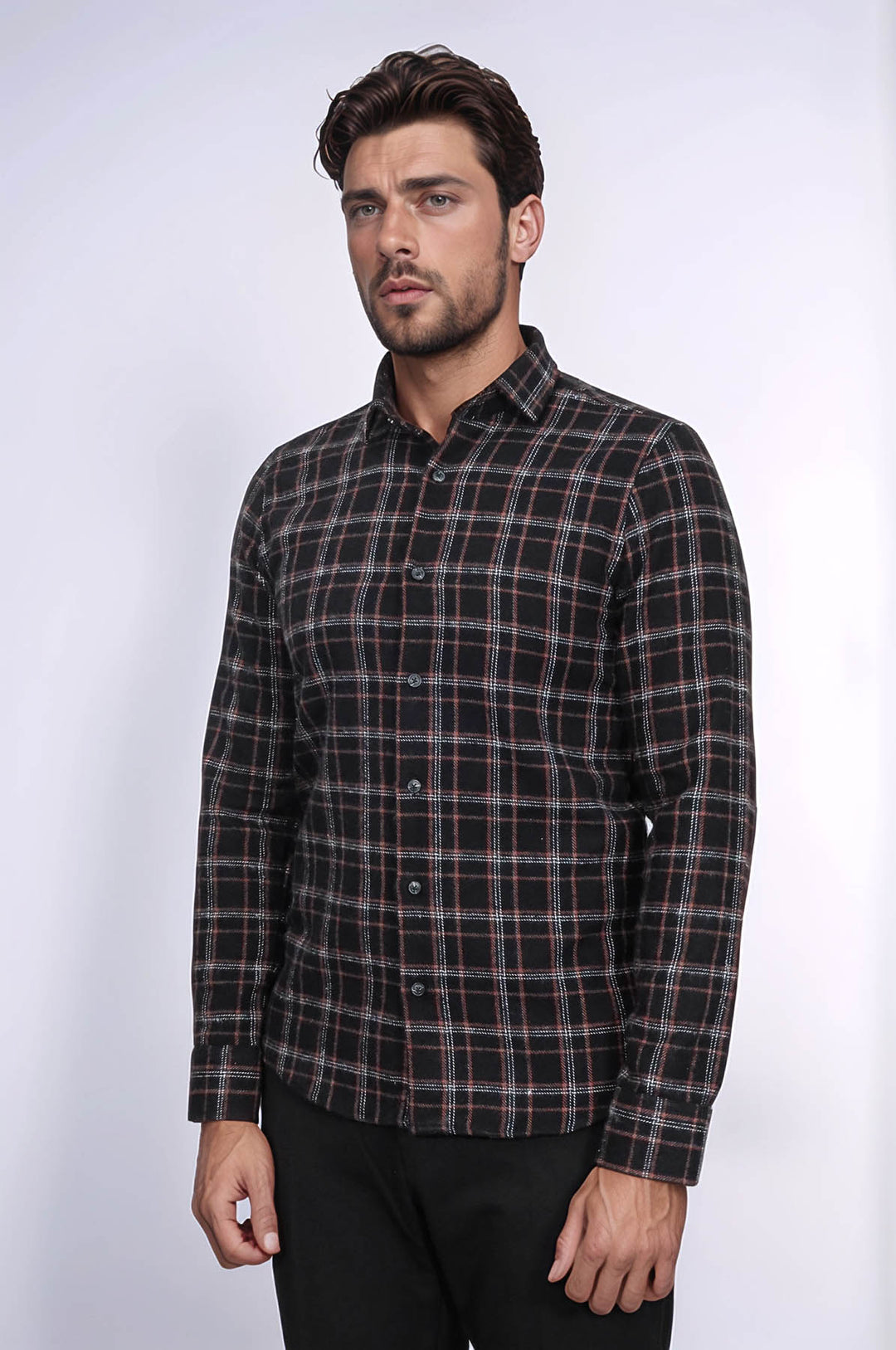 Plaid Black Men Lumberjack Shirt - Wessi