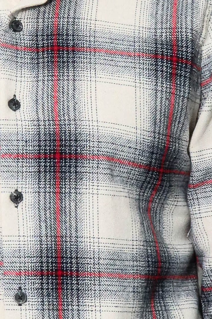 Camisa de leñador de cuadros gruesos de color gris para hombre - Wessi