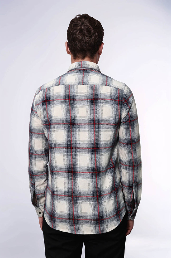 Camisa de leñador de cuadros gruesos de color gris para hombre - Wessi