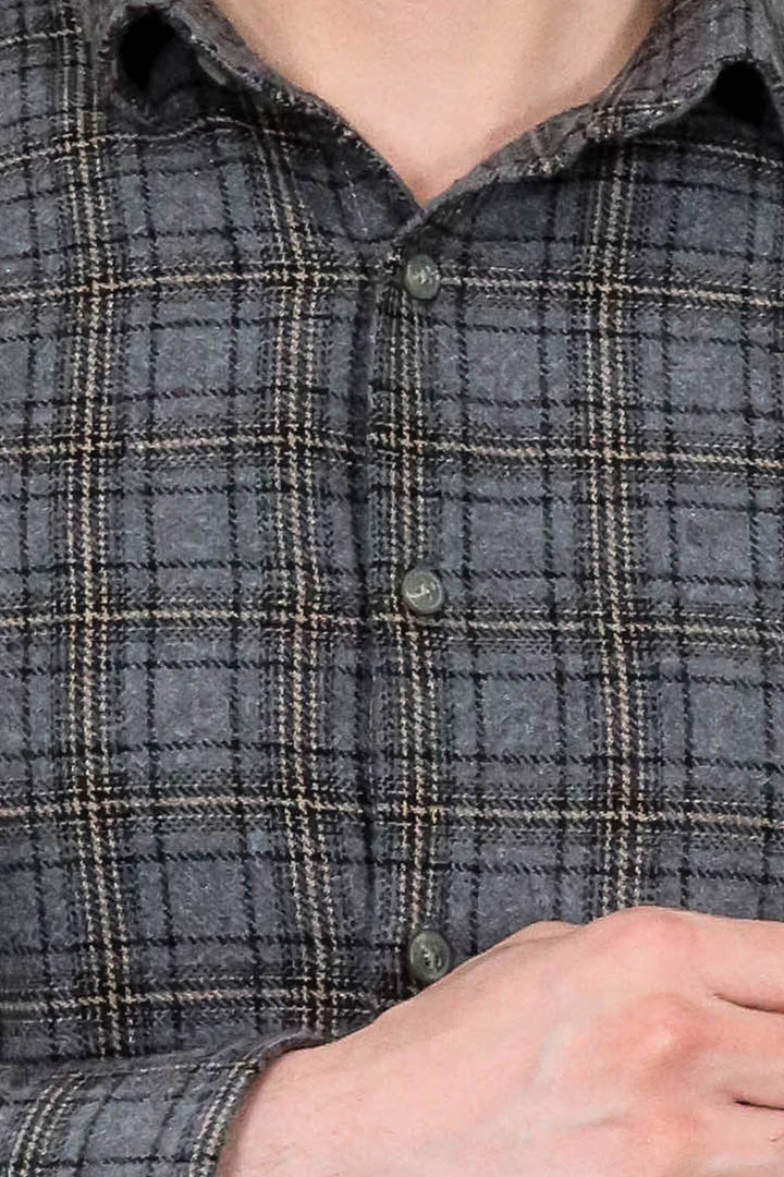 Plaid Dark Grey Men Lumberjack Shirt - Wessi