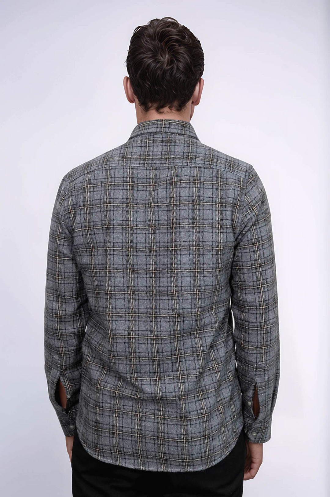 Plaid Dark Grey Men Lumberjack Shirt - Wessi