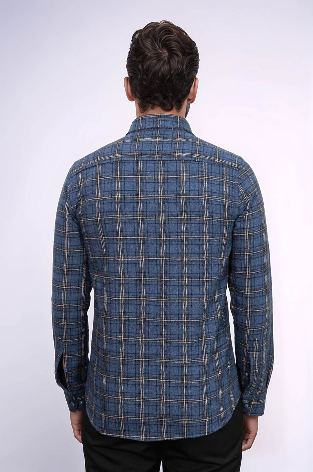 Plaid Navy Blue Men Lumberjack Shirt - Wessi