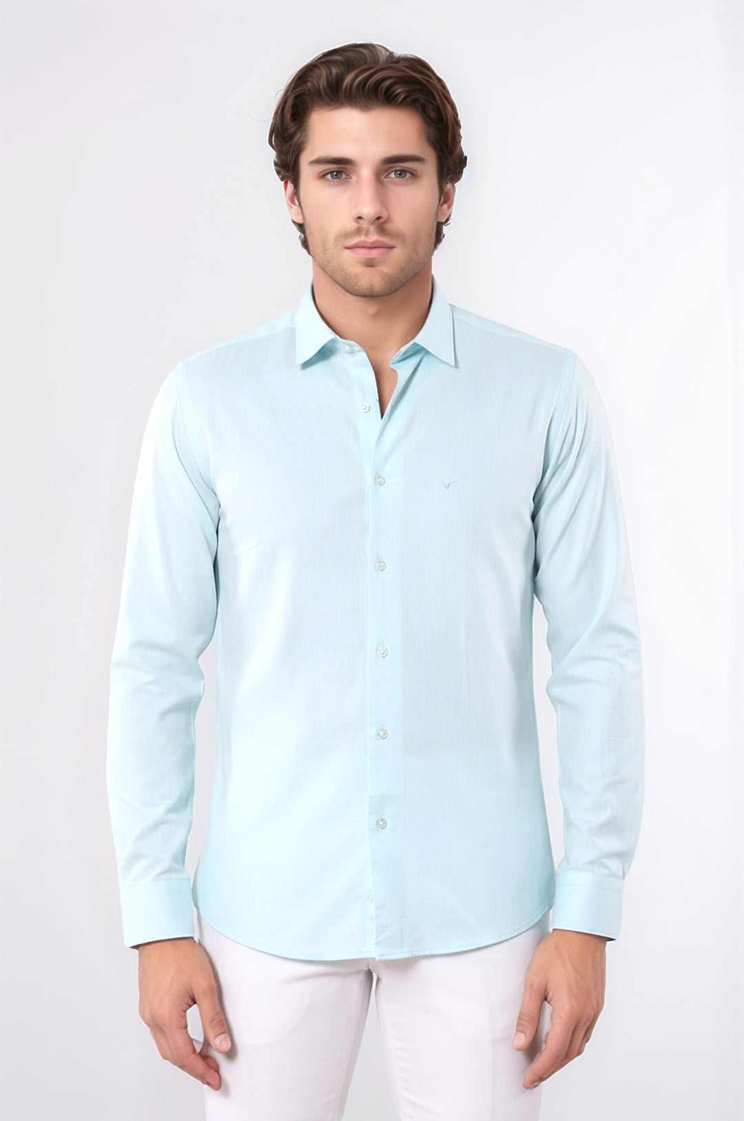 Oxford Desenli Yeşil Gömlek - Wessi