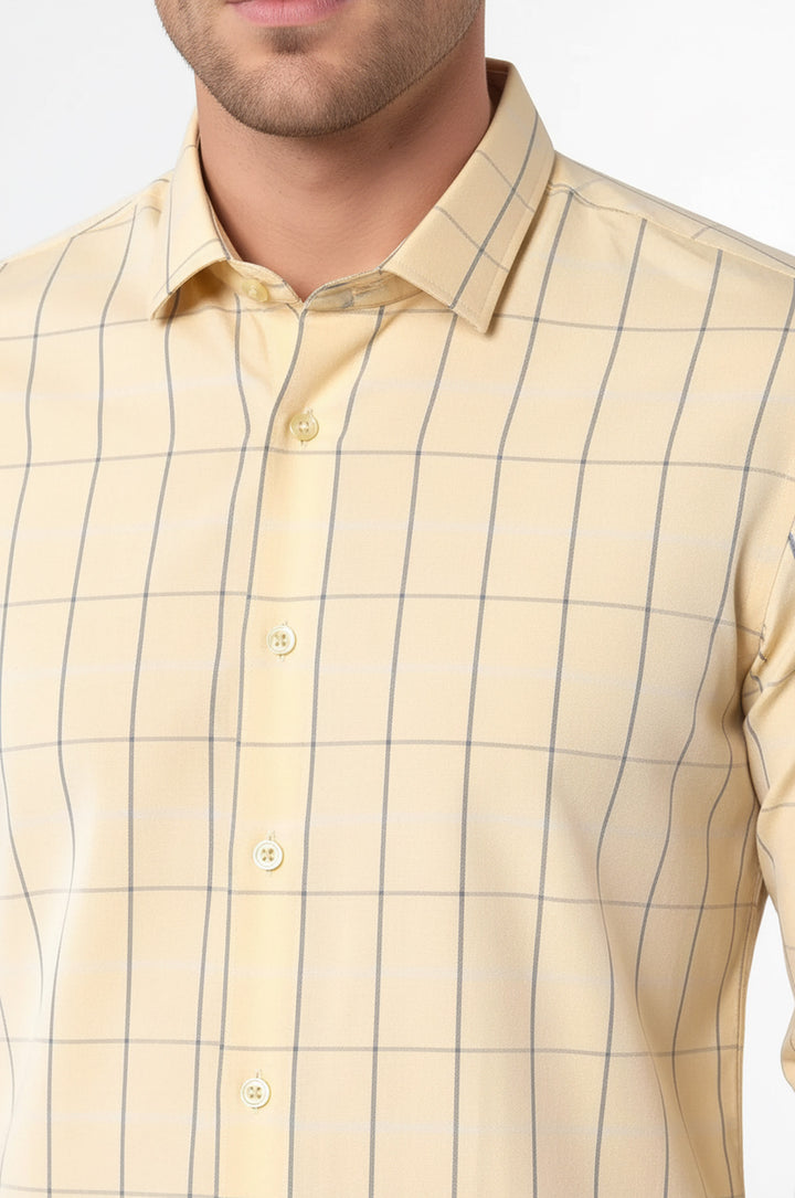 Camisa de cuadros amarilla para hombre | Wessi