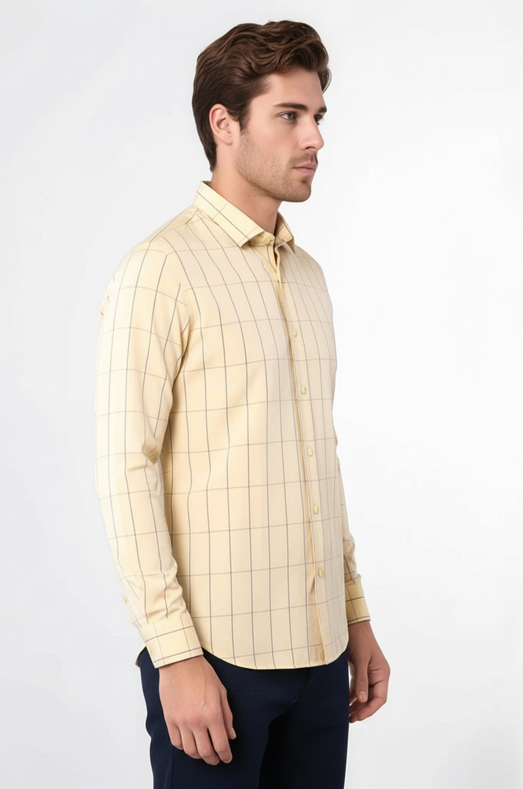 Camisa de cuadros amarilla para hombre | Wessi
