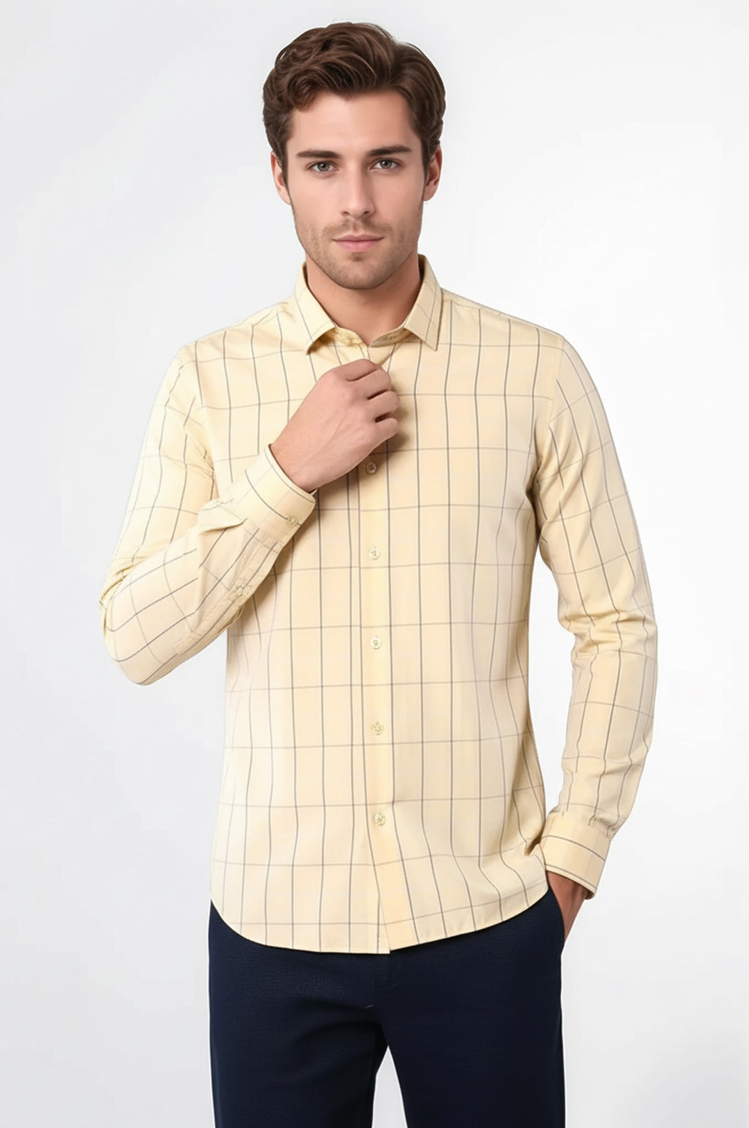Camisa de cuadros amarilla para hombre | Wessi