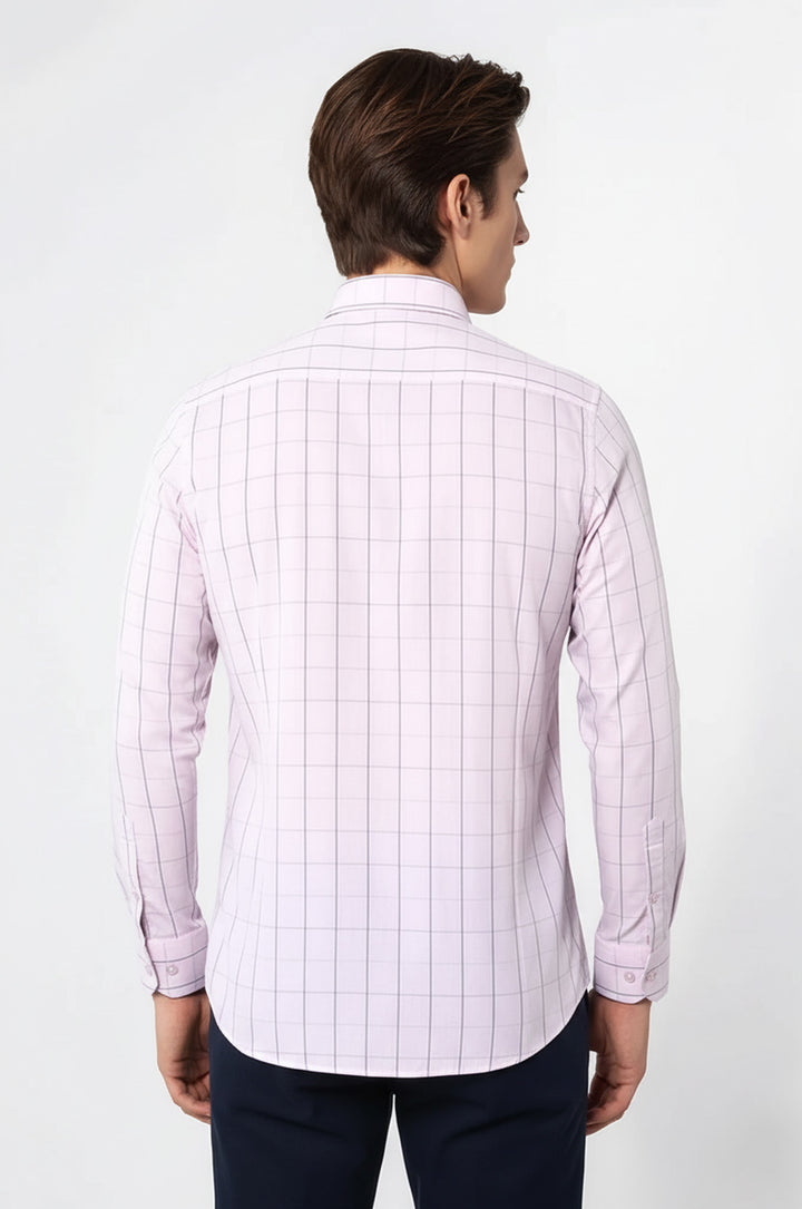 Light Pink Plaid Shirt for Men | Wessi