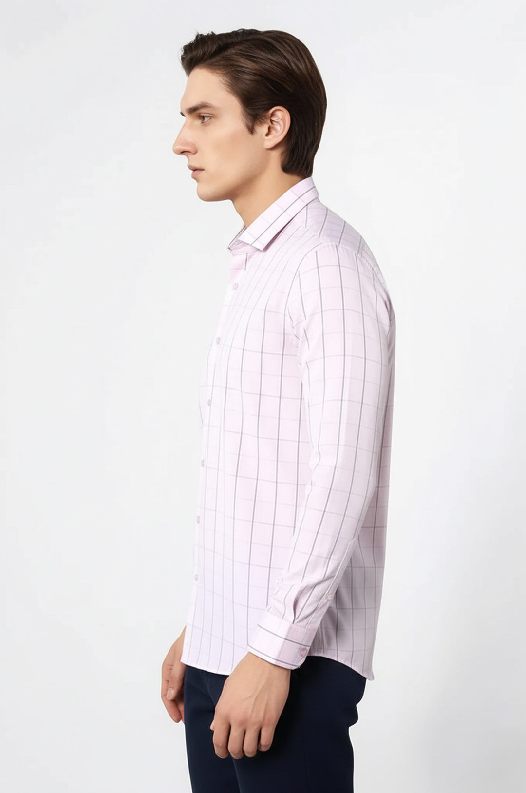 Light Pink Plaid Shirt for Men | Wessi
