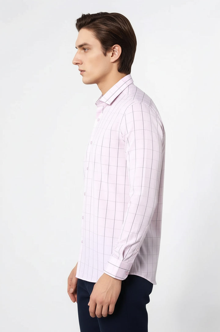 Light Pink Plaid Shirt for Men | Wessi