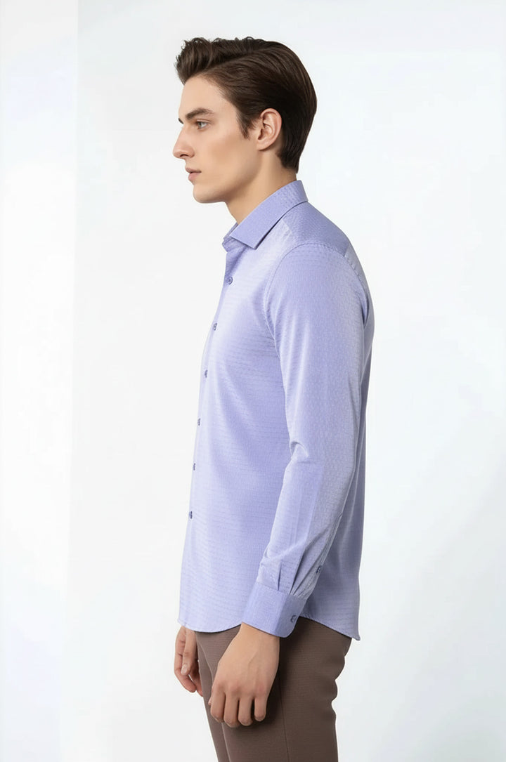 Camisa de manga larga estampada para hombre en azul | Wessi